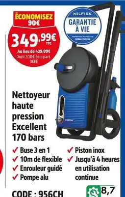 Screwfix NILFISK Nettoyeur haute pression excellent 170 bars offre