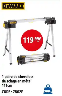 Screwfix DEWALT 1 paire de chevalets de sciage en métal 111cm offre