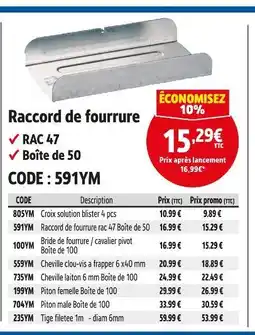 Screwfix Raccord de fourrure offre