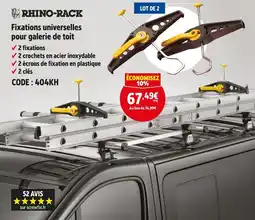 Screwfix RHINO-RACK Fixations universelles pour galerie de toit offre
