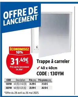 Screwfix Trappe à carreler offre