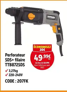Screwfix TITAN Perforateur sds+ filaire ttb872sds offre
