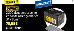 Screwfix DEWALT 2 200 clous de charpente en bande collée galvanisés 3,1 x 90mm offre