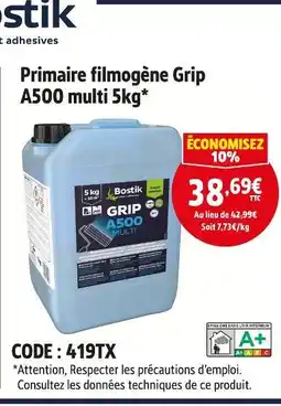 Screwfix BOSTIK Primaire filmogène Grip A500 multi 5kg offre