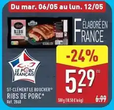 ALDI St-clément le boucher ribs de porc offre