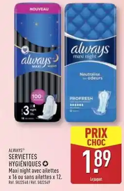 ALDI Always - serviettes hygiéniques offre