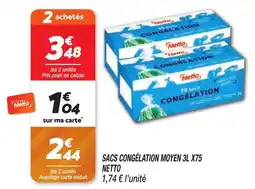 Netto Sacs congélation moyen 3l x75 netto offre