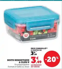 Super U U - boite hermetique a clips offre