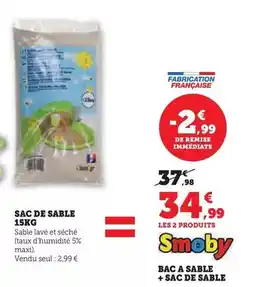 Super U Smoby - sac de sable 15kg offre