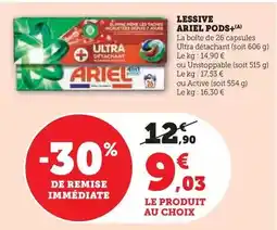 Super U Ariel - lessive pods offre