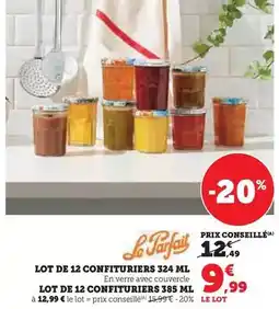 Super U Le parfait - lot de 12 confituriers 324 ml offre
