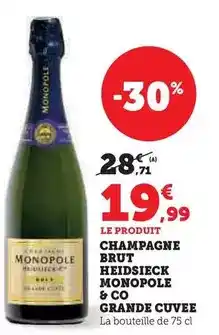 U Express Heidsieck monopole - champagne bru & co grand cuvee offre