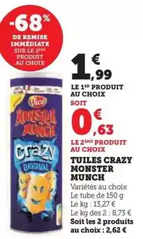 U Express Vico - tuiles crazy monster munch offre