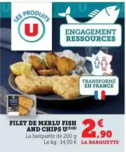 U Express U - filet de merlu fish and chips offre