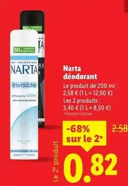 Lidl Narta - déodorant offre