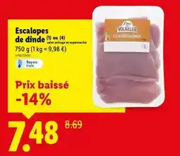 Lidl L'étal du volailler - escalopes de dinde offre