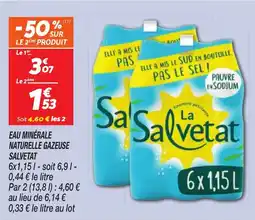 Netto Eau minérale naturelle gazeuse salvetat offre