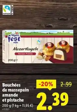 Lidl Alpen fest - bouchées de massepain amande et pistache offre