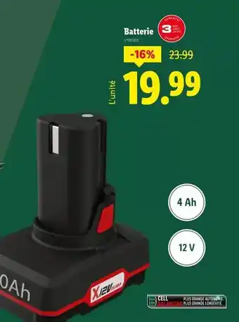 Lidl Parkside - batterie offre