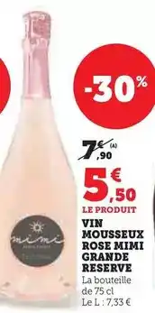 Hyper U Mimi - vin mousseux rose grande reserve offre