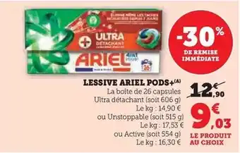 Hyper U Ariel - lessive pods+ offre