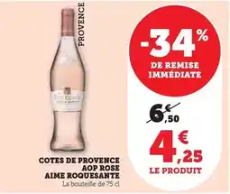 Hyper U Aime roquesante - cotes de provence aop rose offre