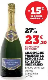 Hyper U Vranken - champagne la demoiselle eo offre