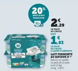 Hyper U U - lait fermente au bifidus offre