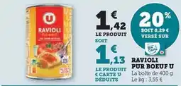 Hyper U U - ravioli pur boeuf offre