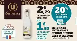 Hyper U U saveurs - limonade artisanale citron vert offre