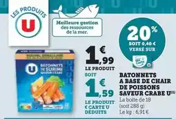 Hyper U Batonnets a base de chair de poissons saveur crabe offre