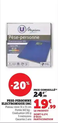 Hyper U U - pese-personne electronicque imc offre