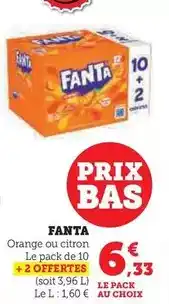 Hyper U Fanta - orange ou citron le pack offre