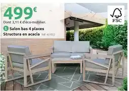 Mr Bricolage Salon bas 4 places structura en acacia offre