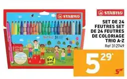 Stabilo - set de 24 feutres de coloriage trio a-z