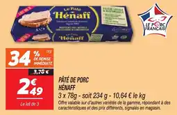 Netto Pâté de porc hénaff offre