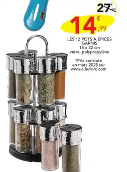 Stokomani Les 12 pots à épices garnis offre