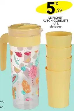 Stokomani Le pichet avec 4 gobelets offre