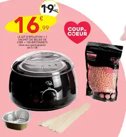 Stokomani Le kit d'épilation + 1 sachet de billes de cire + 100 batonnets offre