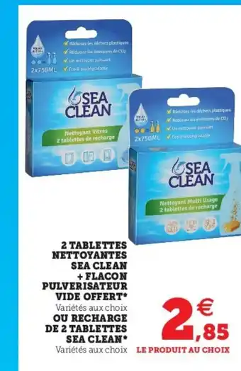 Super U 2 tablettes nettoyantes sea clean offre