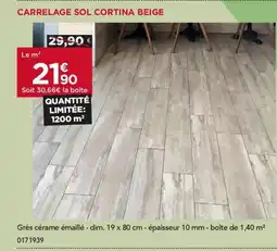 Gedimat Carrelage sol cortina beige offre