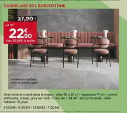 Gedimat Carrelage sol boscostone offre