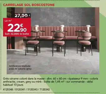 Gedimat Carrelage sol boscostone offre
