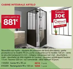Gedimat Cabine intégrale artelo offre