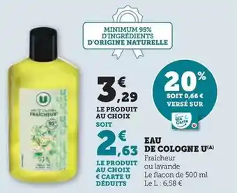 Super U U - eau de cologne offre