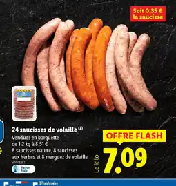 Lidl 24 saucisses de volaille offre