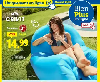 Lidl CRIVIT Air lounge offre