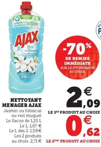 Super U Nettoyant menager ajax offre