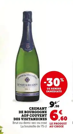 Super U Cremant de bourgogne aop couvent des visitandines offre