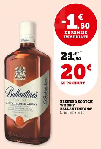 Super U Blended scotch whisky ballantine's 40° offre